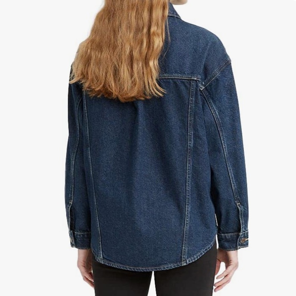 LEVI’S SIZE MEDIUM DENIM SHIRT JACKET IN MY VIBE ~ MEDIUM WASH RINSE - Picture 4 of 12